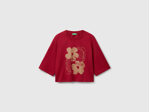 T-shirt con stampa fiori