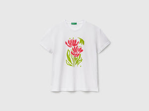 T-shirt regular con stampa fiori