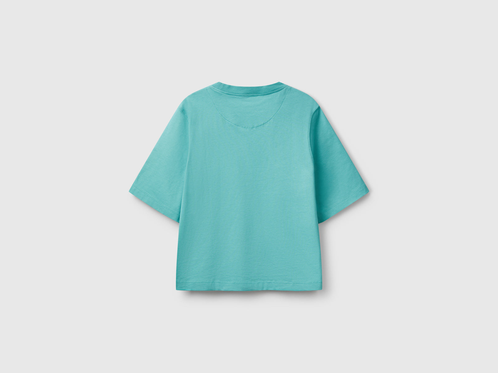 T-shirt boxy fit 100% cotone da donna verde acqua 2 | Benetton Outlet