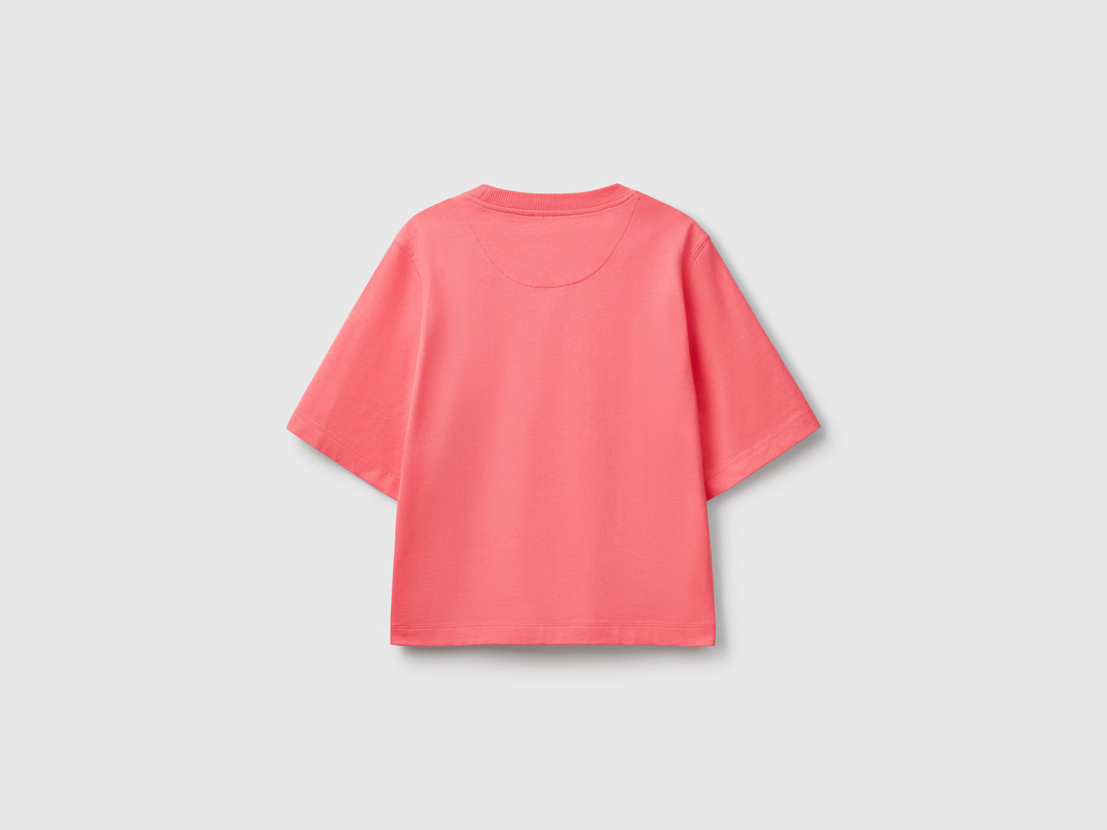 T-shirt boxy fit 100% cotone da donna fucsia 2 | Benetton Outlet