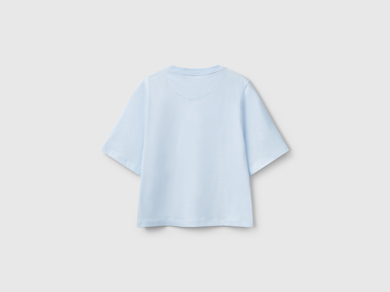 T-shirt boxy fit 100% cotone da donna celeste 2 | Benetton Outlet