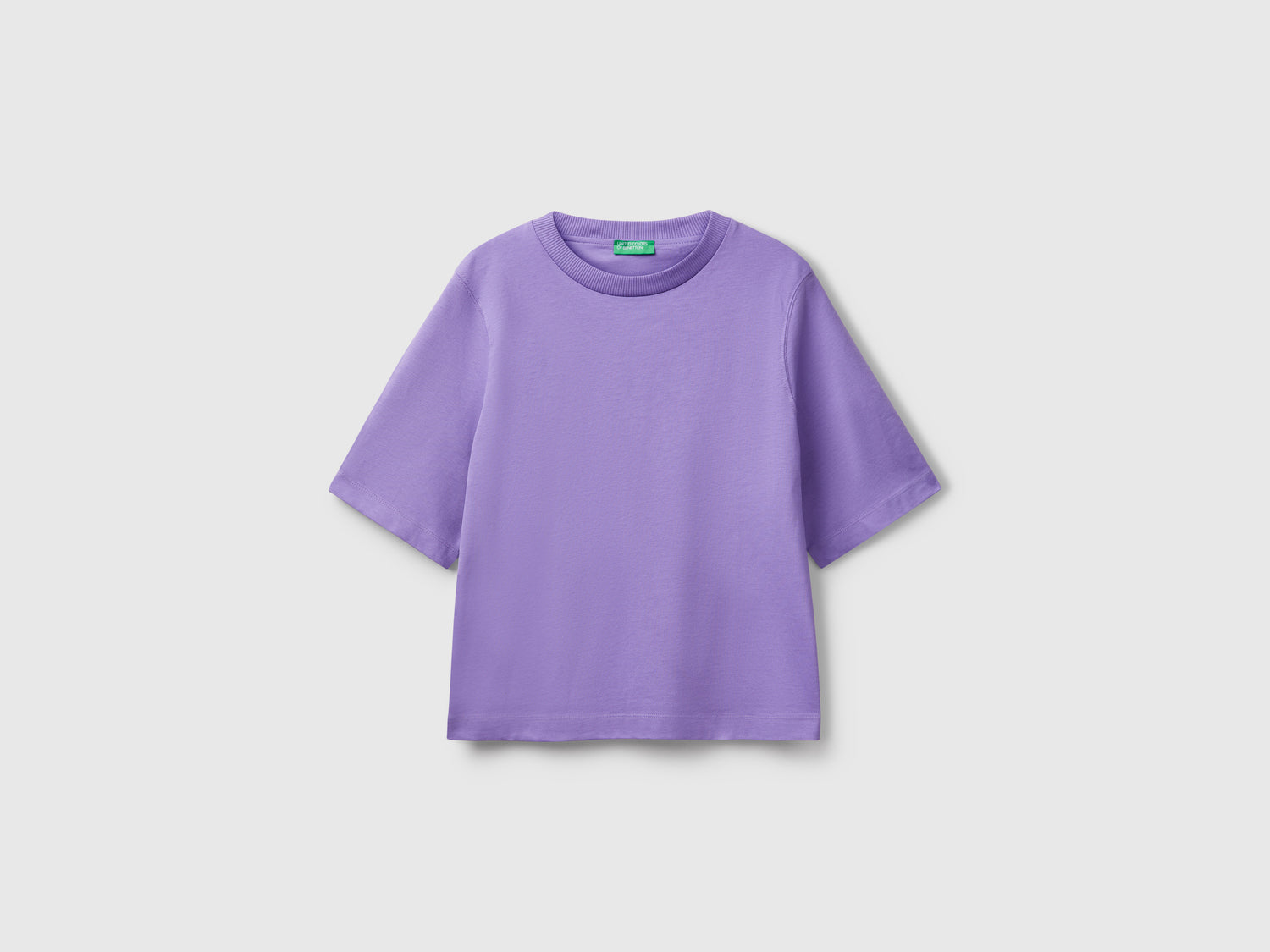 T-shirt boxy fit 100% cotone da donna pervinca | Benetton Outlet
