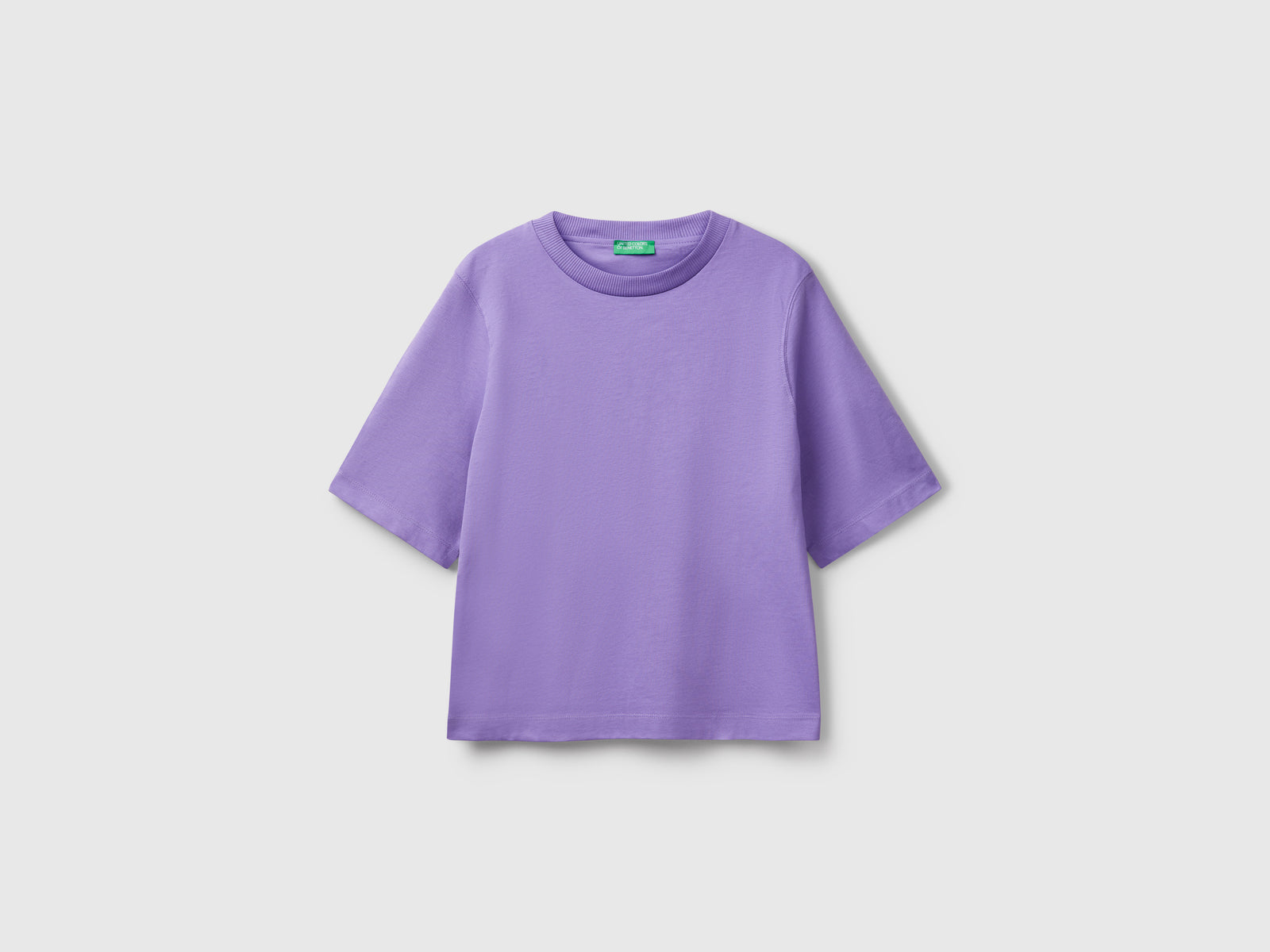 T-shirt boxy fit 100% cotone da donna pervinca | Benetton Outlet