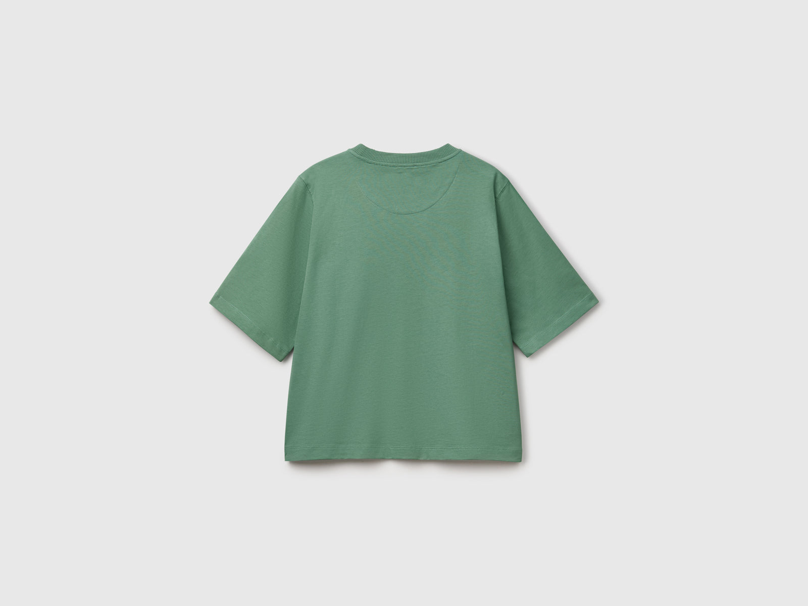 T-shirt boxy fit 100% cotone da donna verde scuro 2 | Benetton Outlet