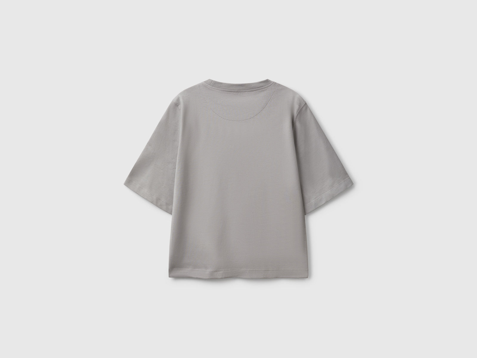 T-shirt boxy fit 100% cotone da donna grigio 2 | Benetton Outlet