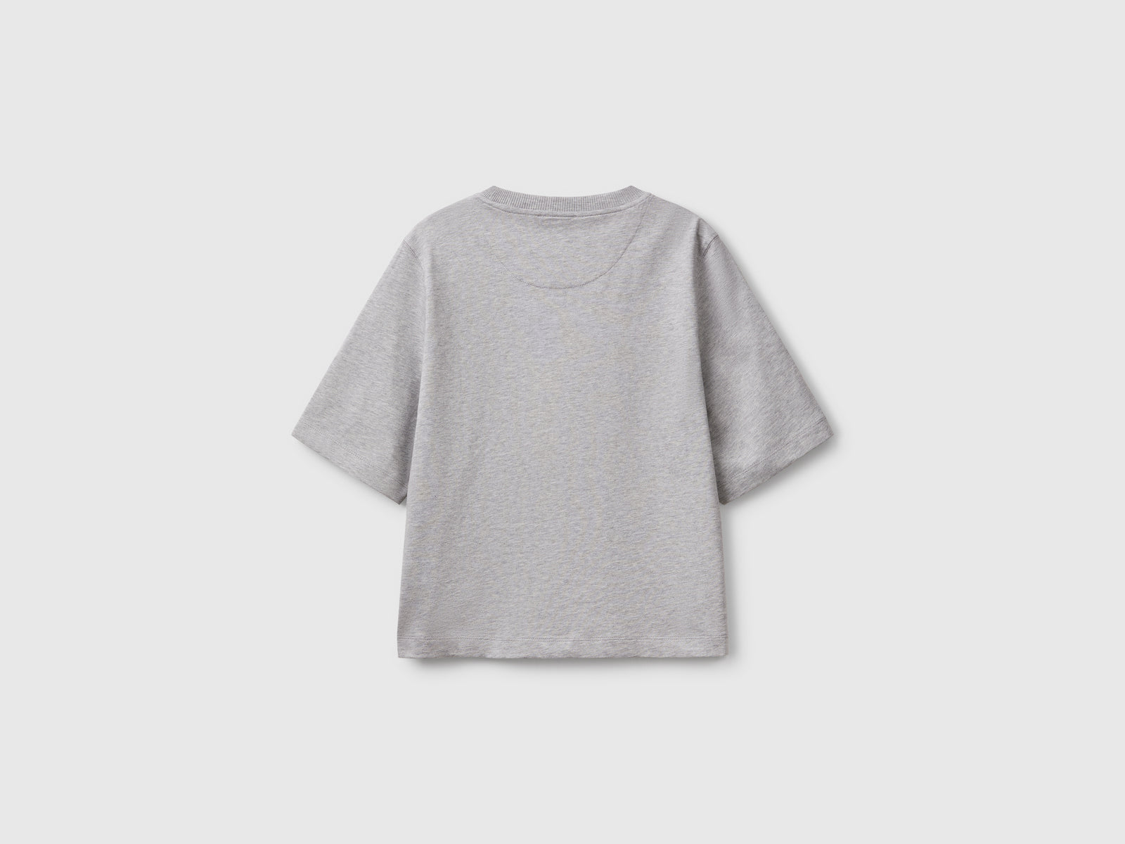T-shirt boxy fit 100% cotone da donna grigio chiaro 2 | Benetton Outlet