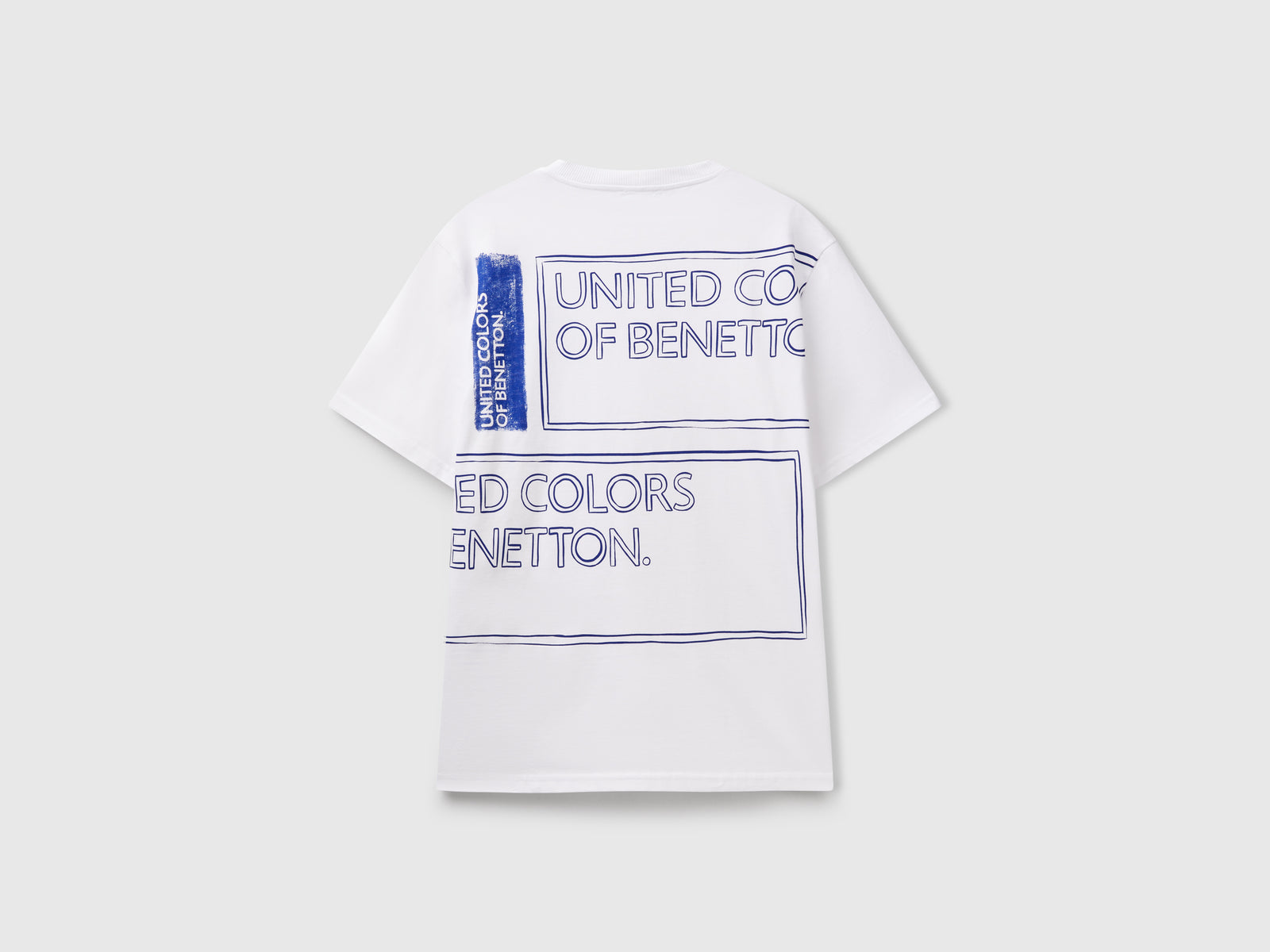 T-shirt con stampa davanti e dietro da uomo bianco 2 | Benetton Outlet