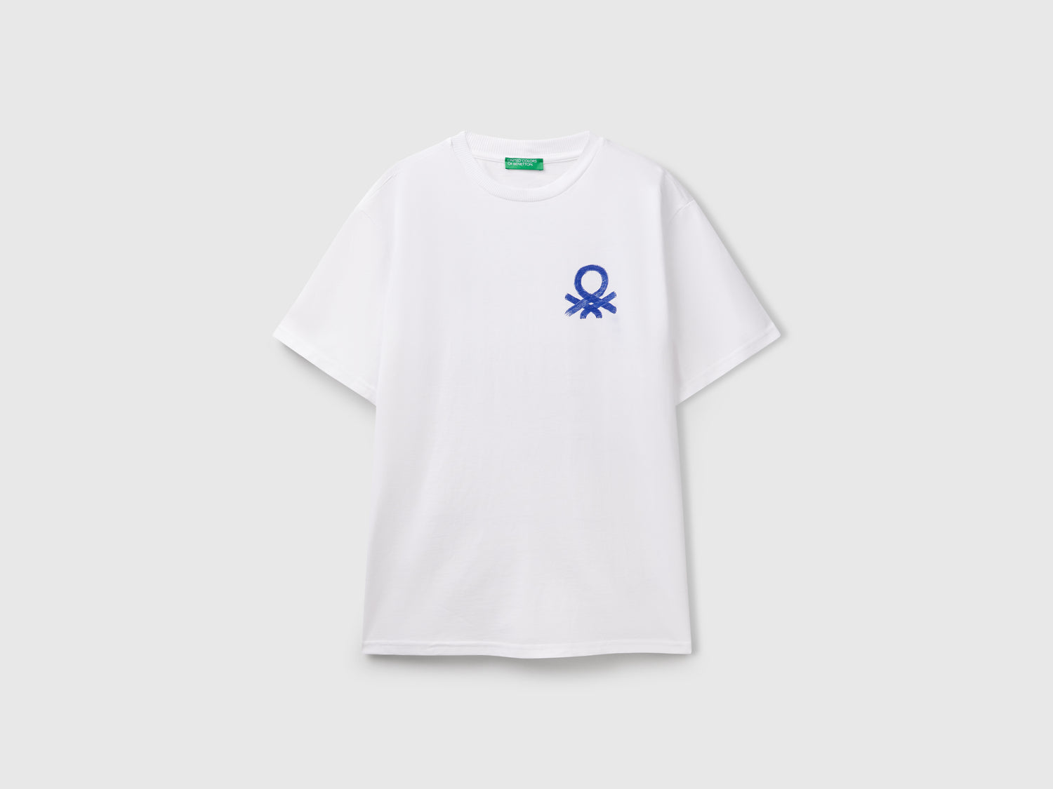 T-shirt con stampa davanti e dietro da uomo bianco | Benetton Outlet