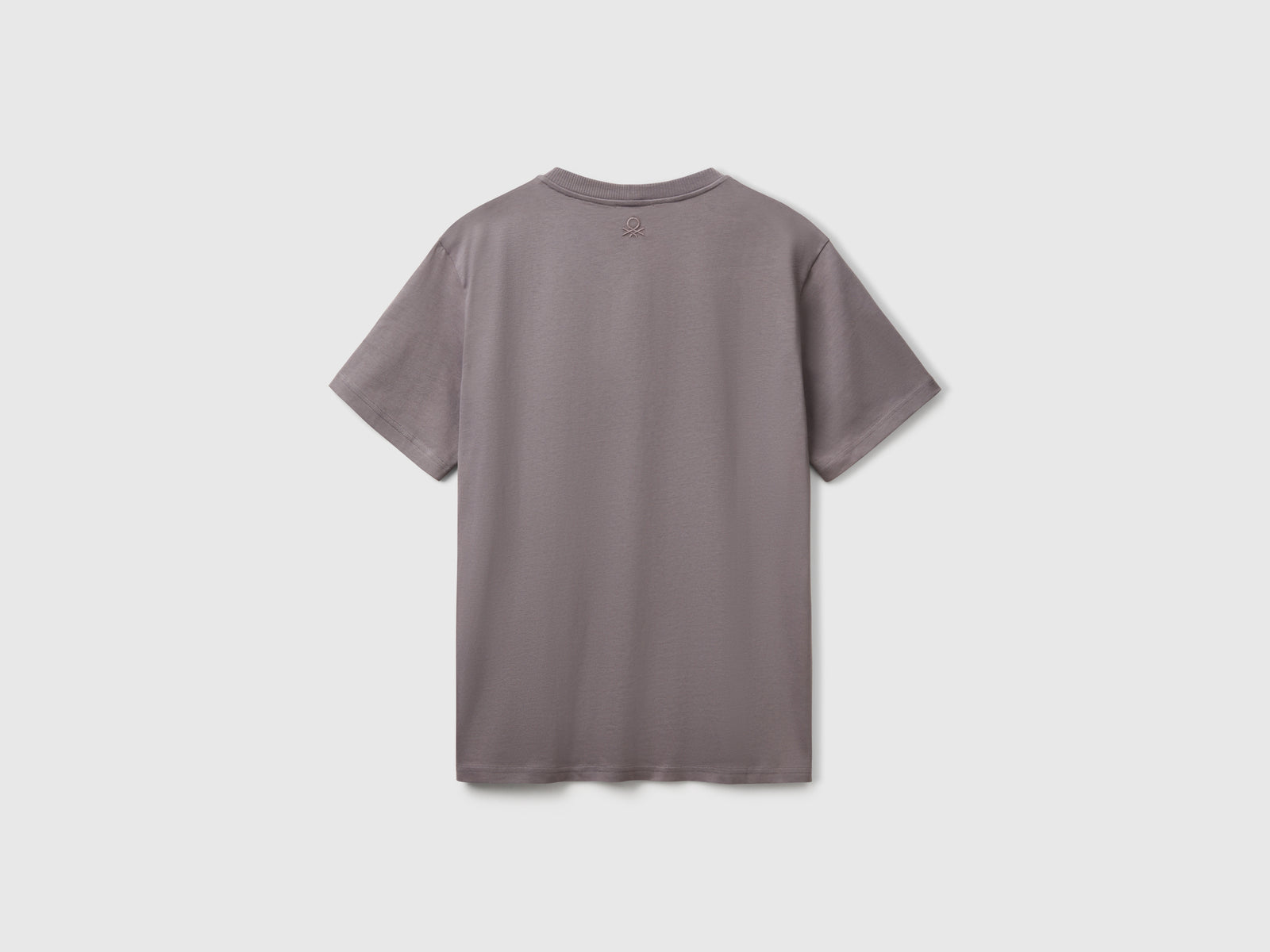 T-shirto topo in cotone bio con taschino da uomo grigio scuro 2 | Benetton Outlet