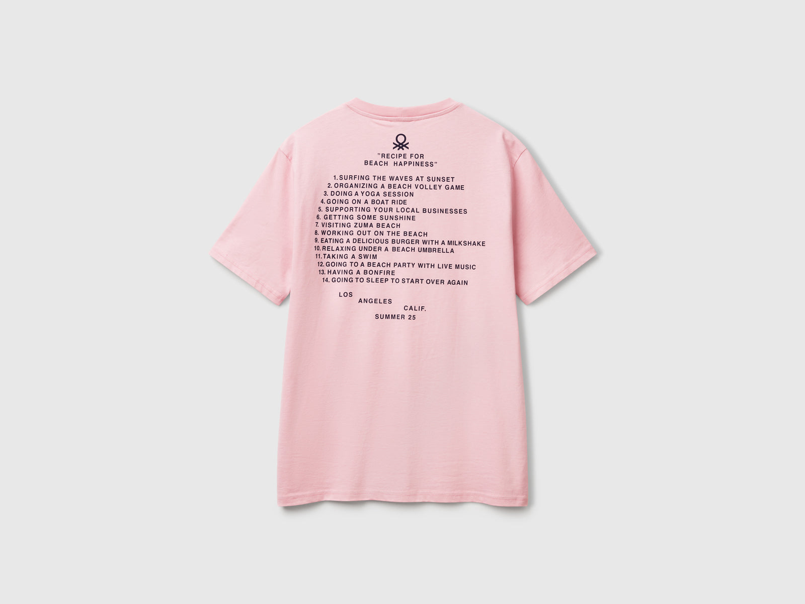 Maglietta pastello con grafica da uomo rosa 2 | Benetton Outlet