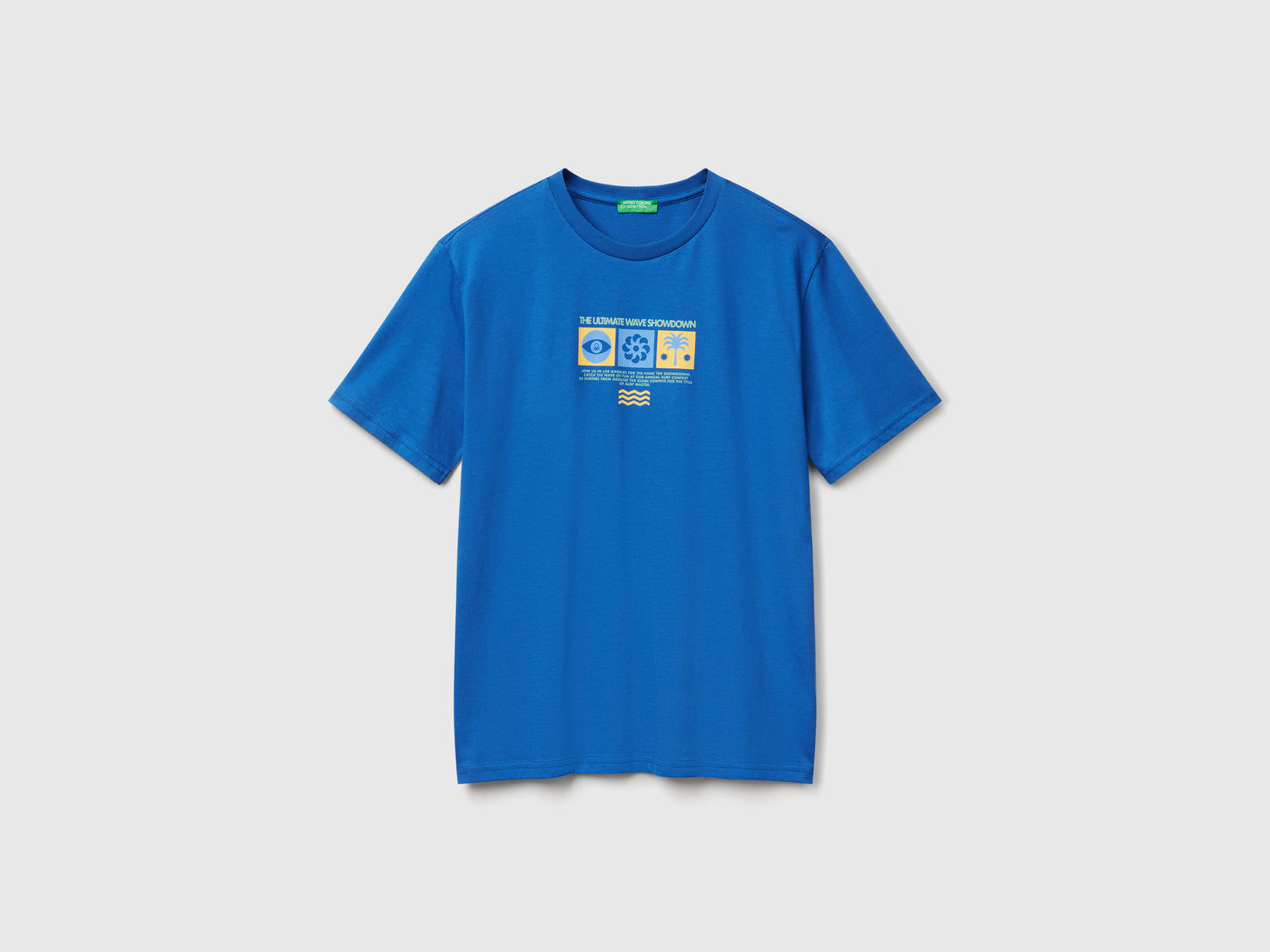 Maglietta con grafica da uomo bluette | Benetton Outlet