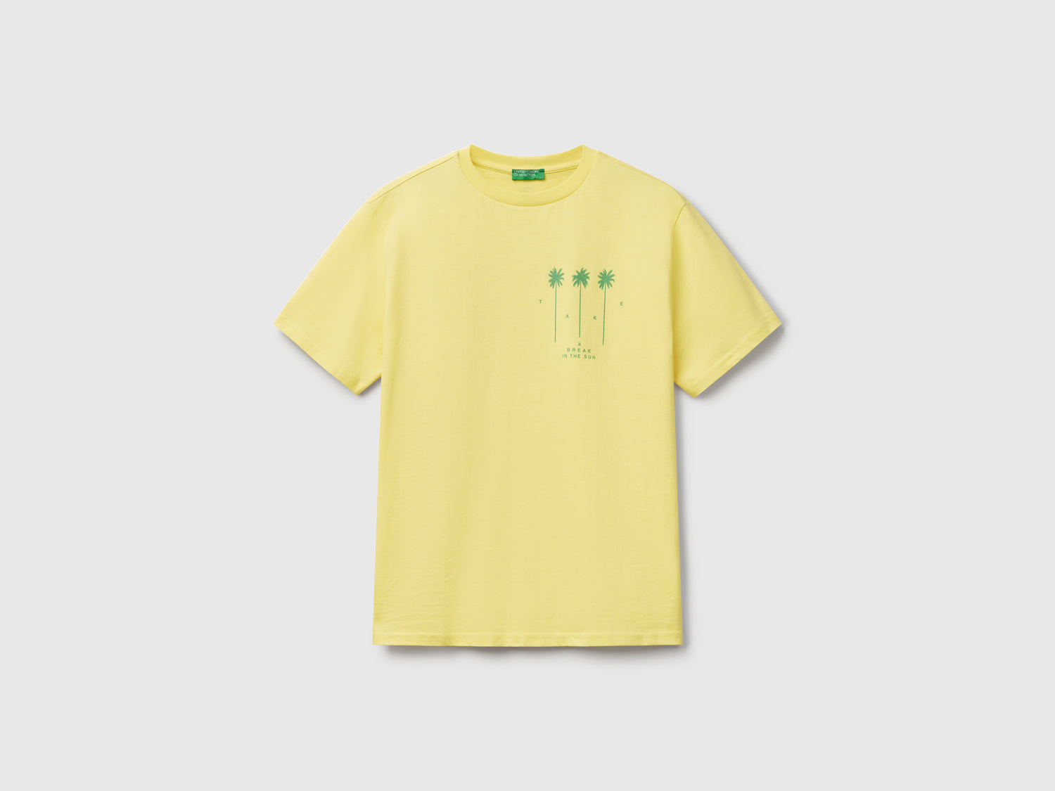 Maglietta con grafica da uomo giallo | Benetton Outlet