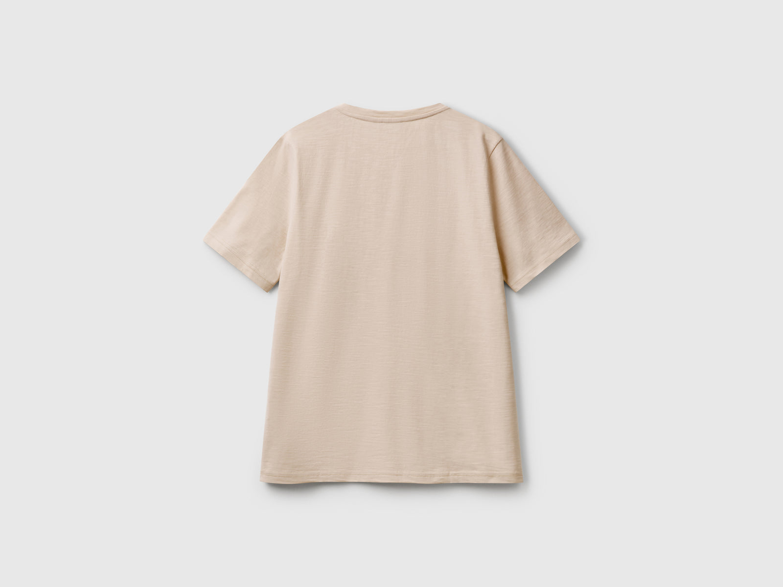 T-shirt girocollo in cotone fiammato da donna cammello 2 | Benetton Outlet