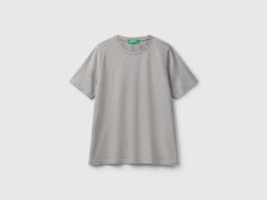 T-shirt girocollo in cotone fiammato