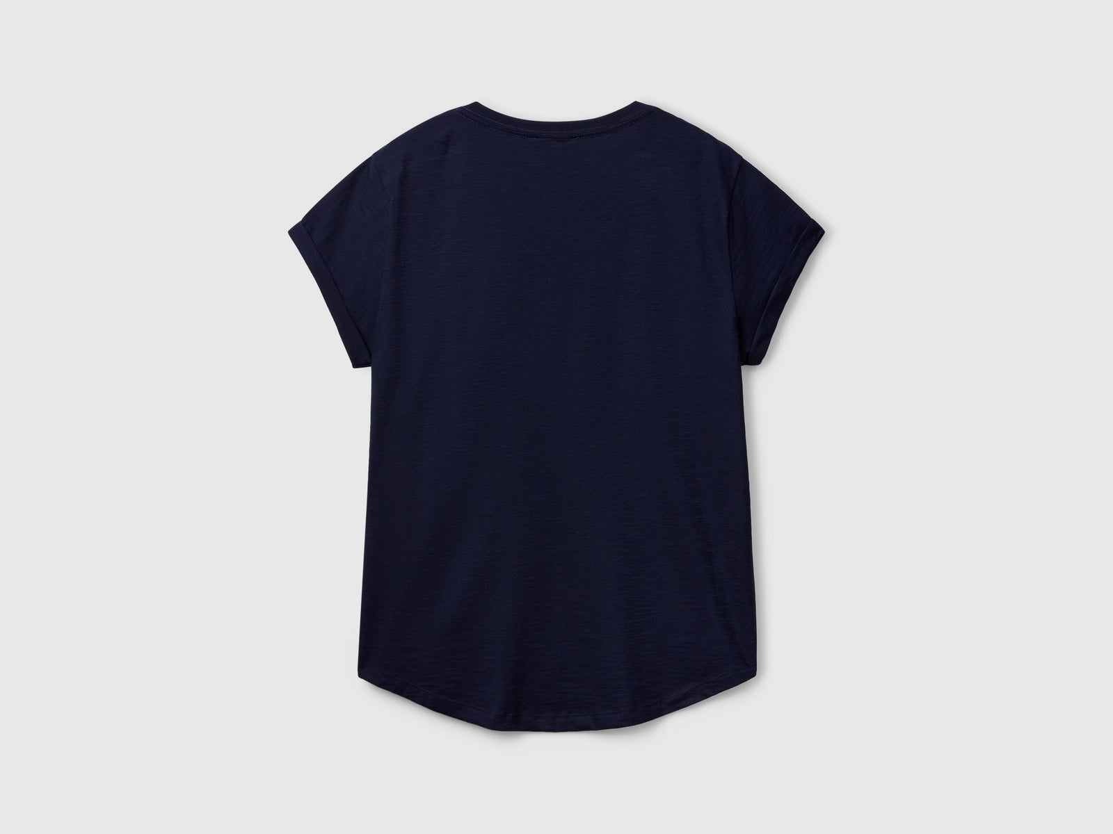 T-shirt manica corta in cotone leggero da donna blu scuro 2 | Benetton Outlet
