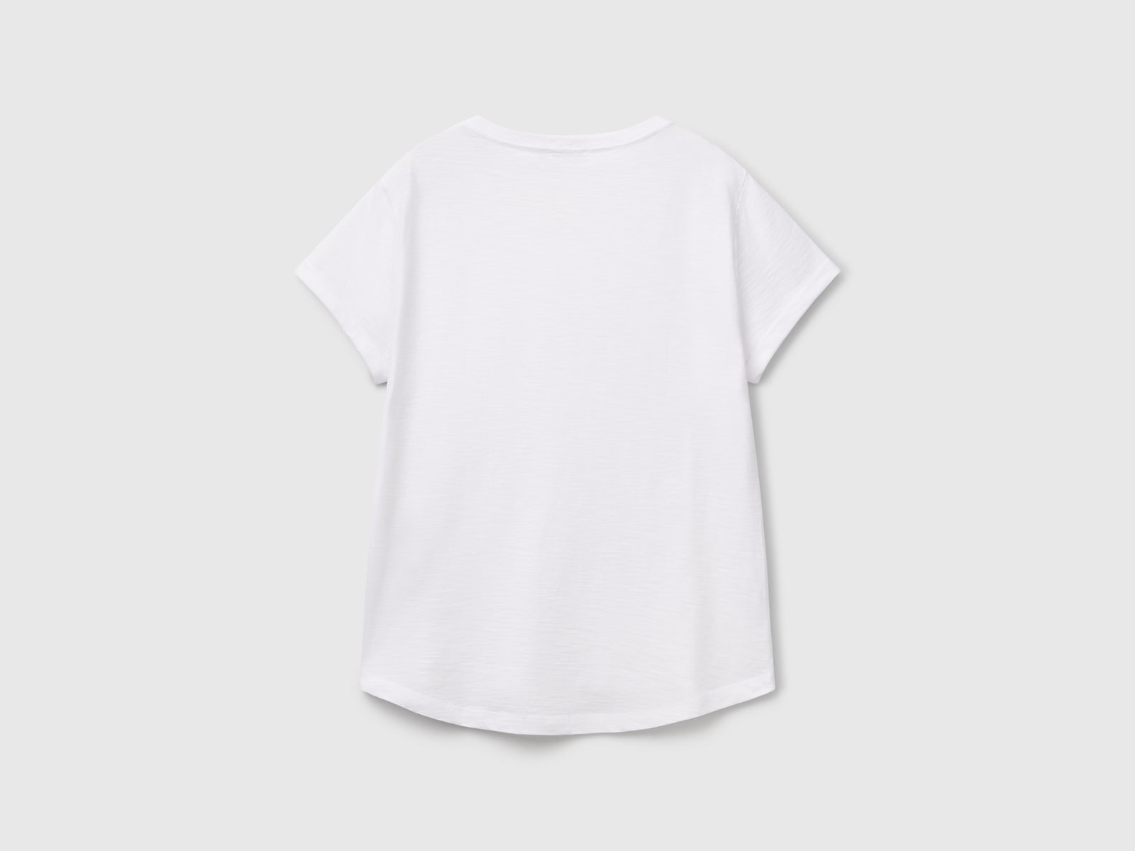 T-shirt manica corta in cotone leggero da donna bianco 2 | Benetton Outlet