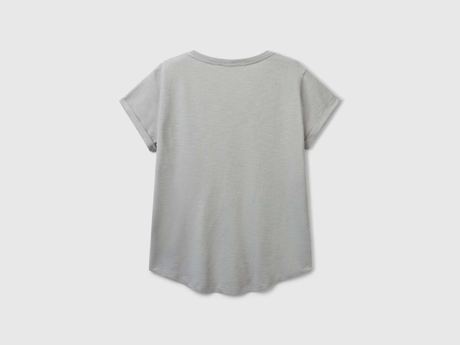 T-shirt manica corta in cotone leggero da donna grigio 2 | Benetton Outlet