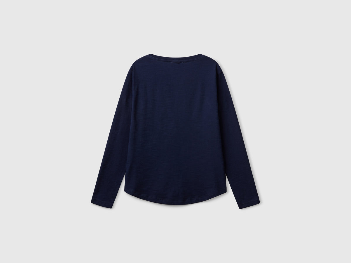 T-shirt manica lunga in cotone leggero