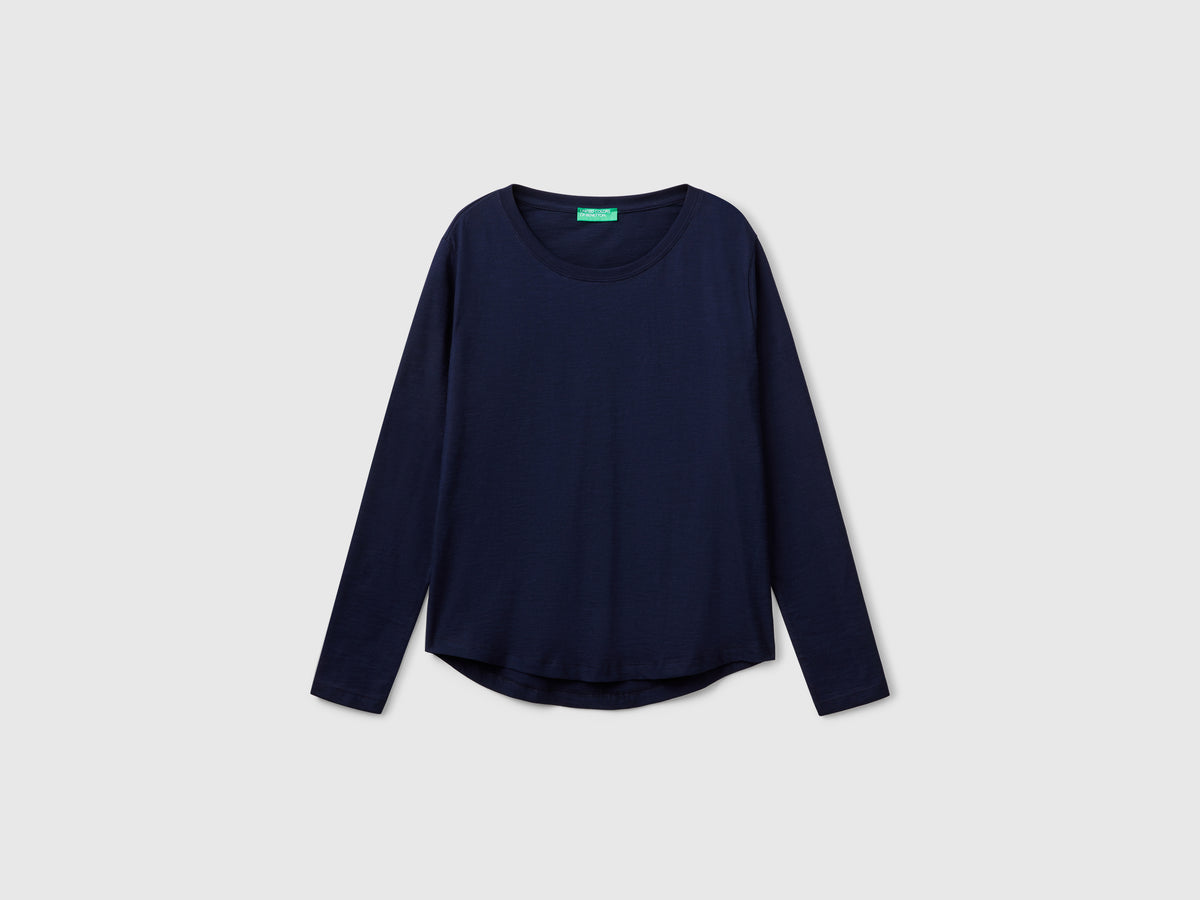 T-shirt manica lunga in cotone leggero