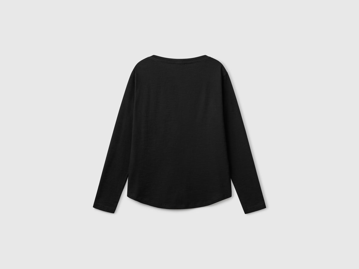 T-shirt manica lunga in cotone leggero