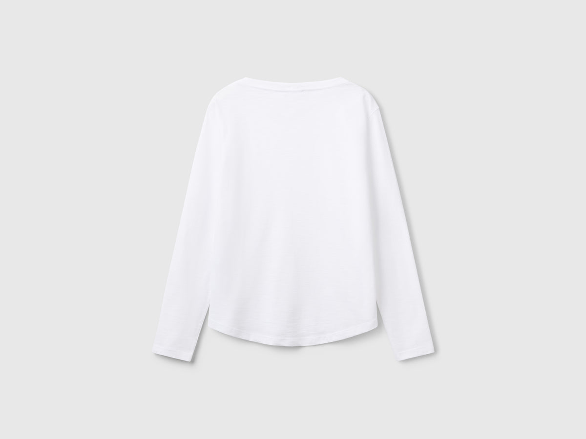 T-shirt manica lunga in cotone leggero