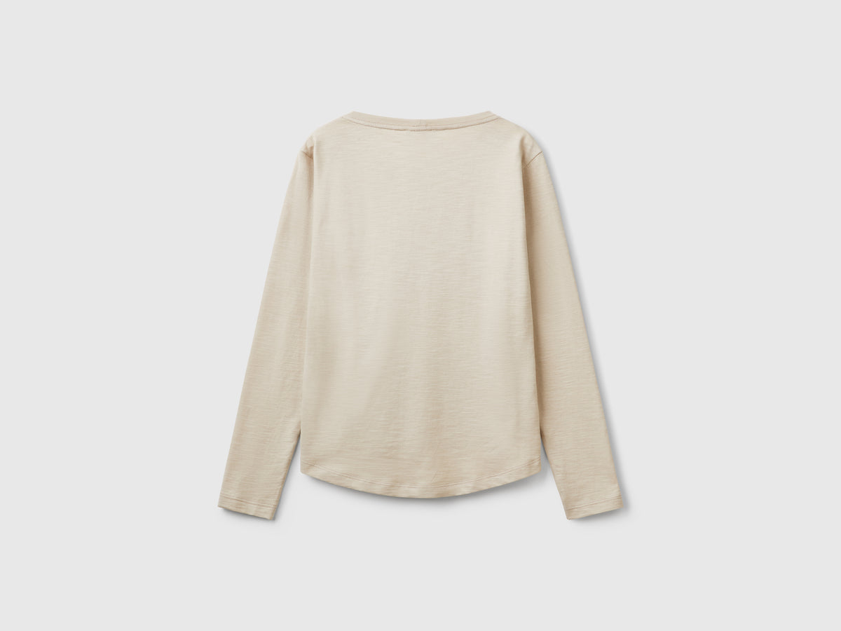 T-shirt manica lunga in cotone leggero