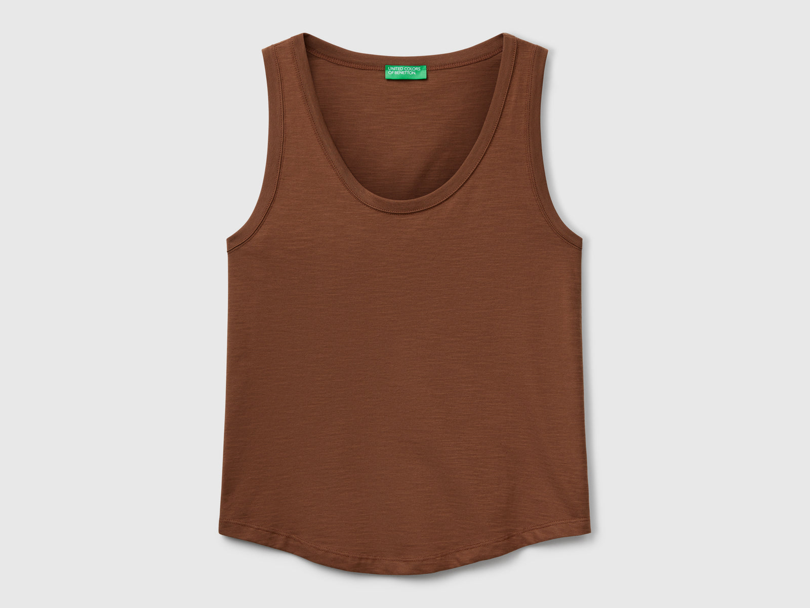 Canotta in cotone leggero da donna marrone | Benetton Outlet