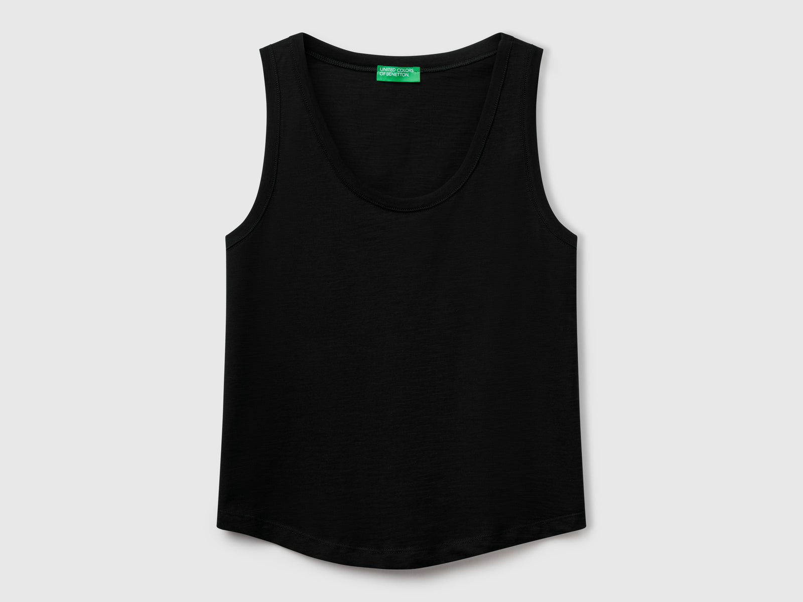 Canotta in cotone leggero da donna nero | Benetton Outlet
