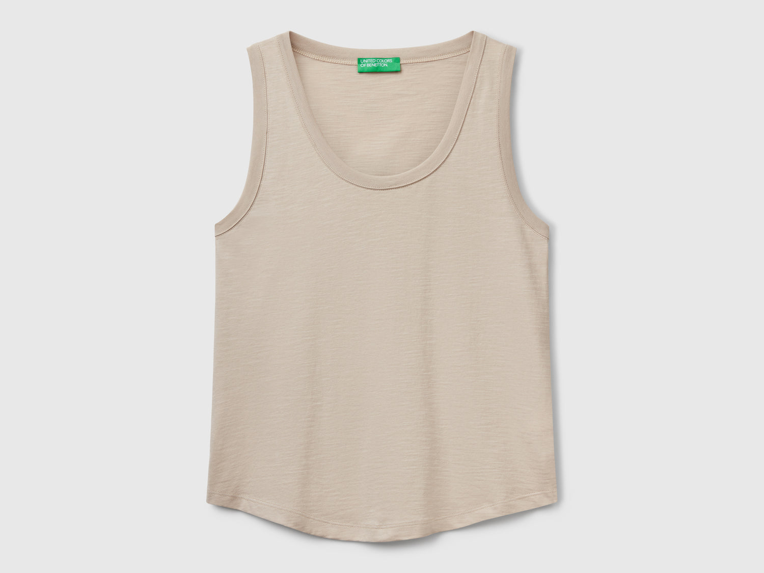 Canotta in cotone leggero da donna beige | Benetton Outlet