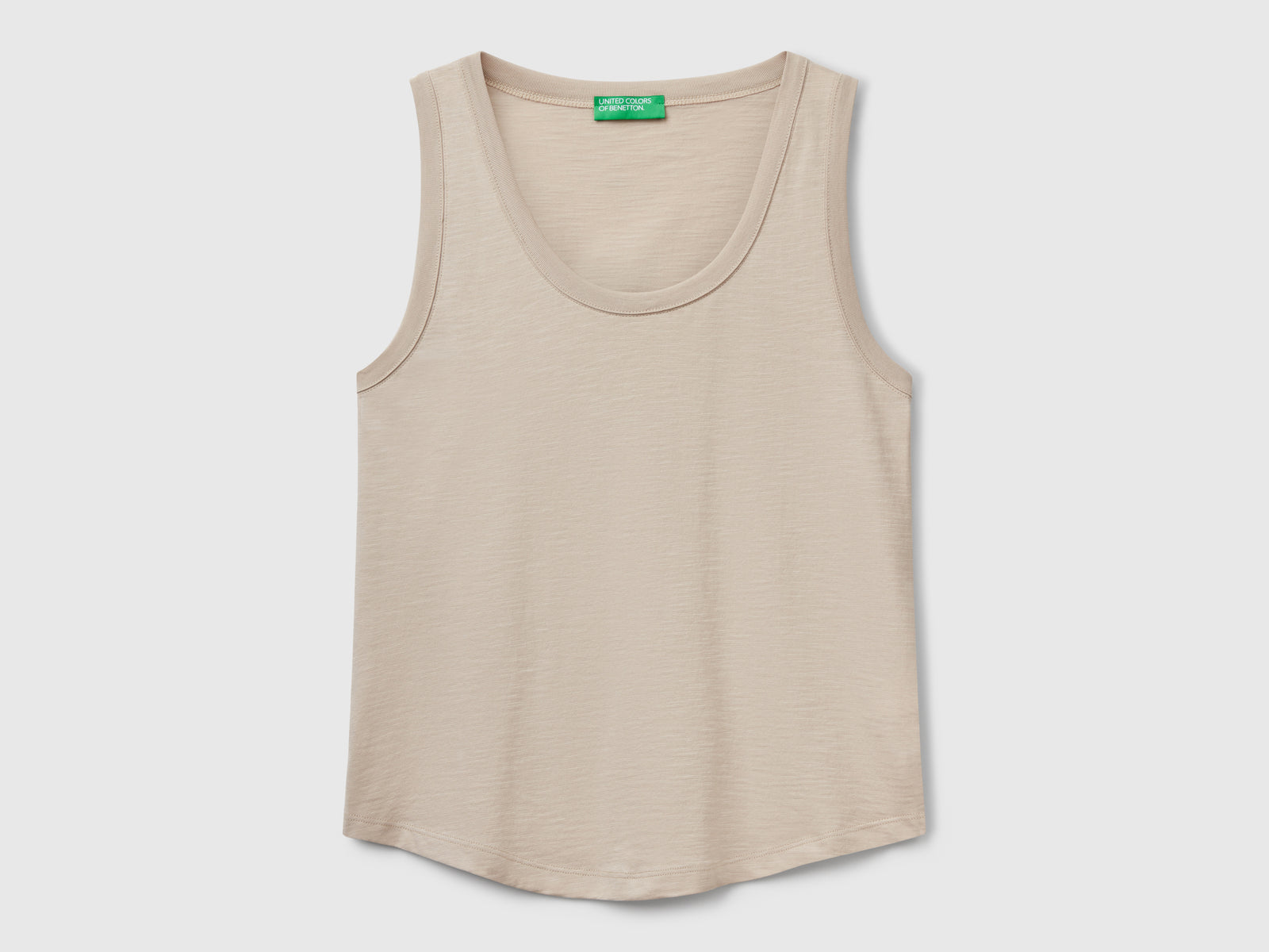 Canotta in cotone leggero da donna beige | Benetton Outlet