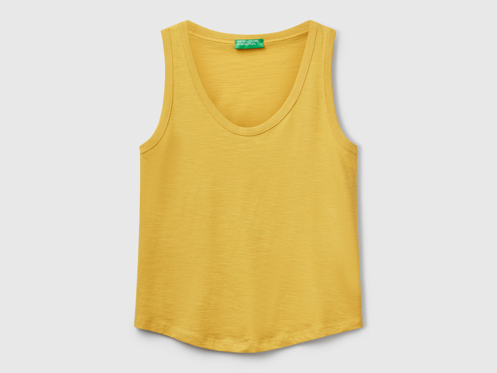 Lightweight cotton tank top da donna senape | Benetton Outlet