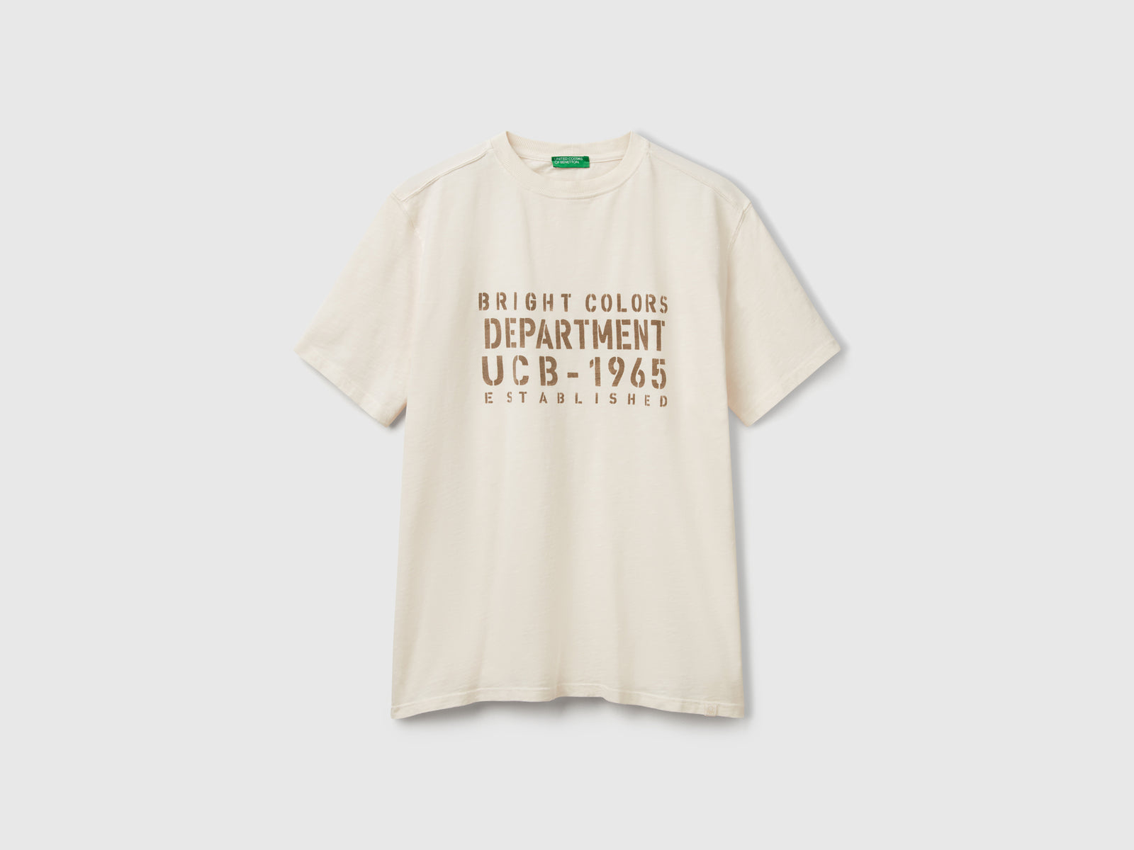 Maglietta con stampa da uomo bianco panna | Benetton Outlet