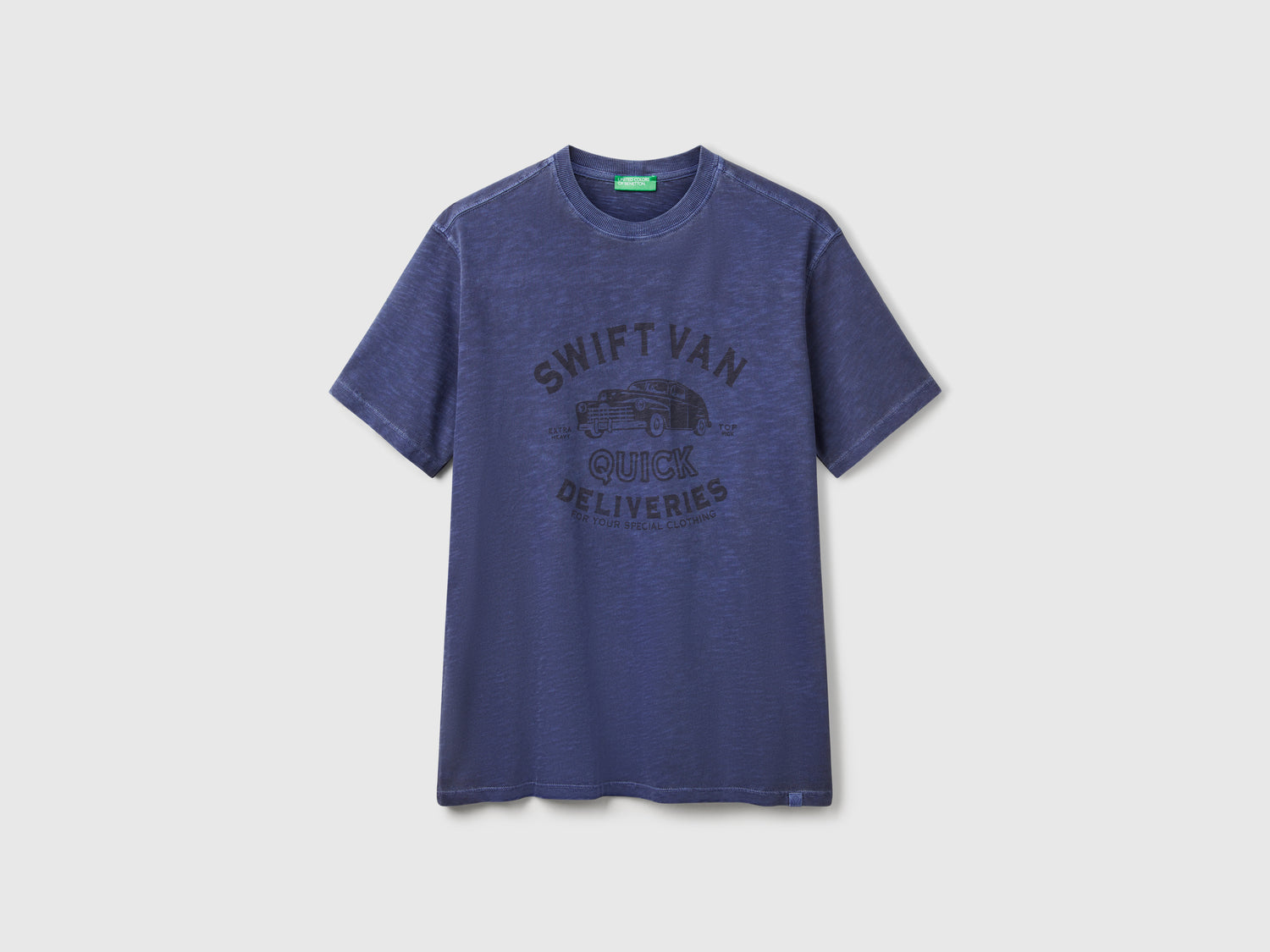 Maglietta con stampa da uomo blu | Benetton Outlet