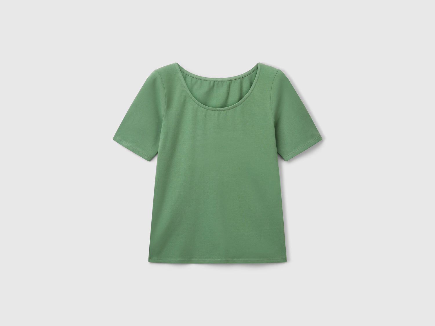 T-shirt slim fit reversibile da donna verde | Benetton Outlet