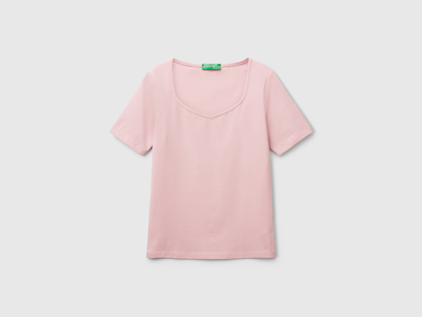 T-shirt slim fit da donna rosa | Benetton Outlet