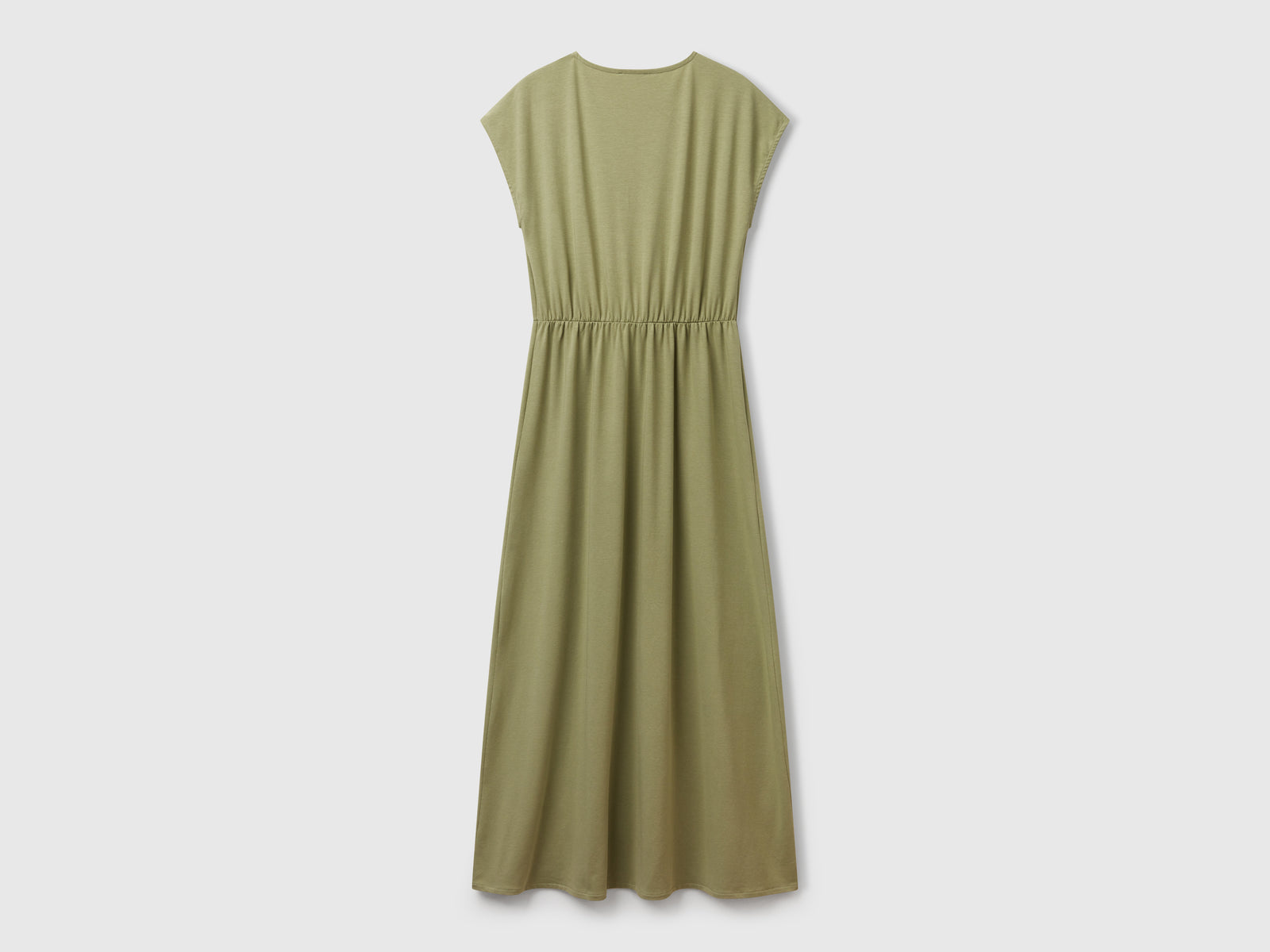 Vestito in cotone stretch da donna verde oliva 2 | Benetton Outlet
