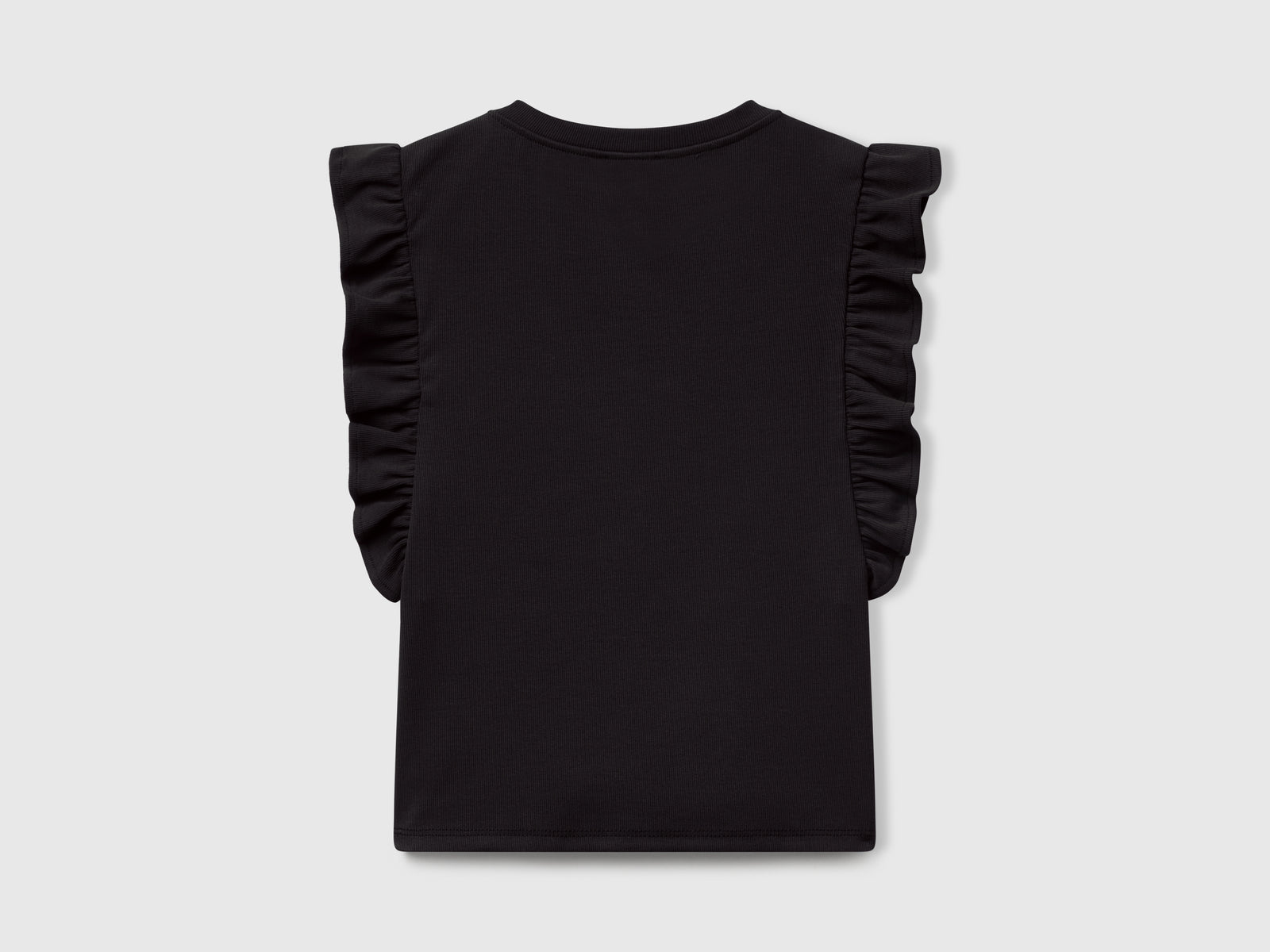 Maglietta slim fit con rouches da donna nero 2 | Benetton Outlet