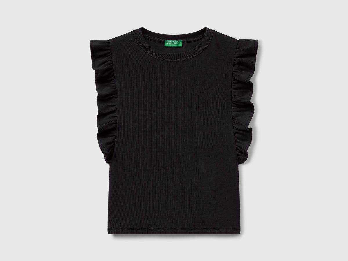 Maglietta slim fit con rouches