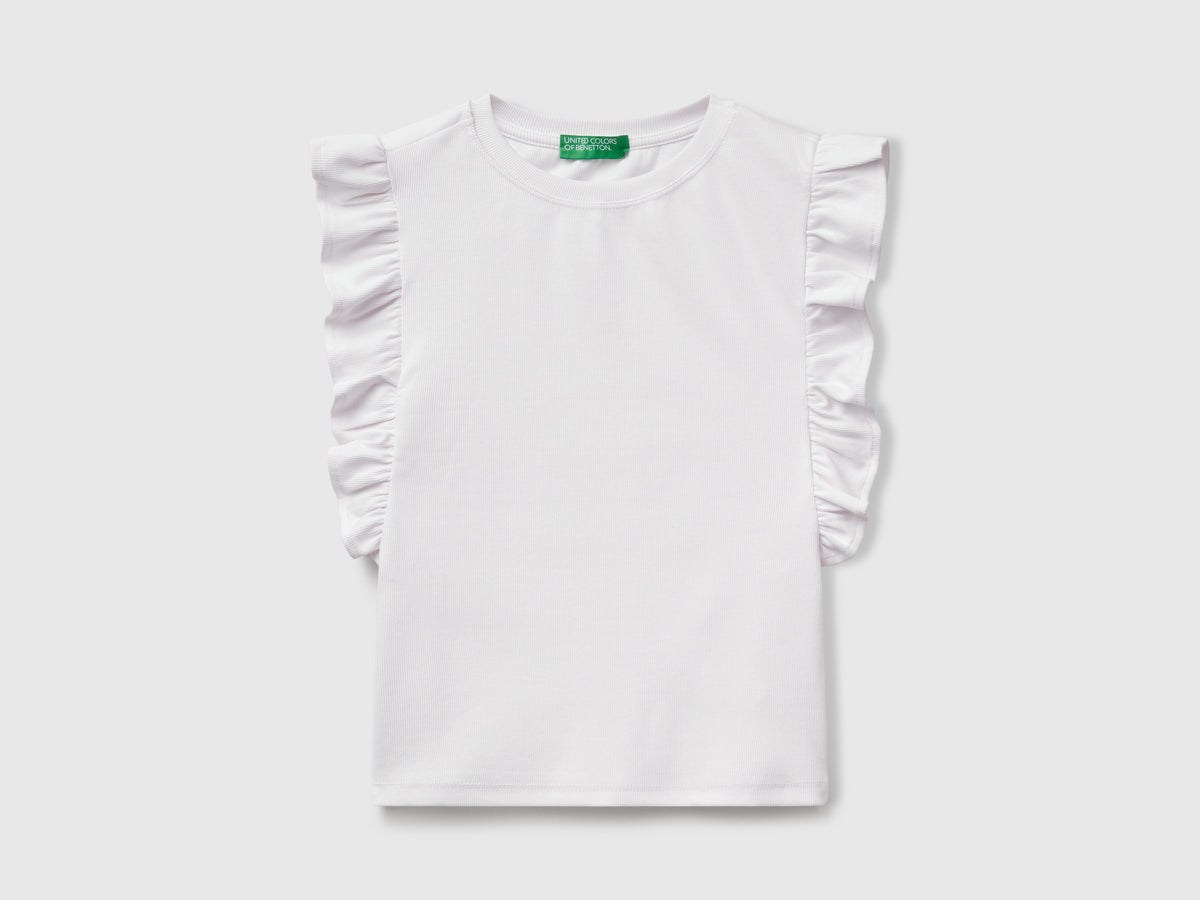 Slim fit t-shirt with ruffles