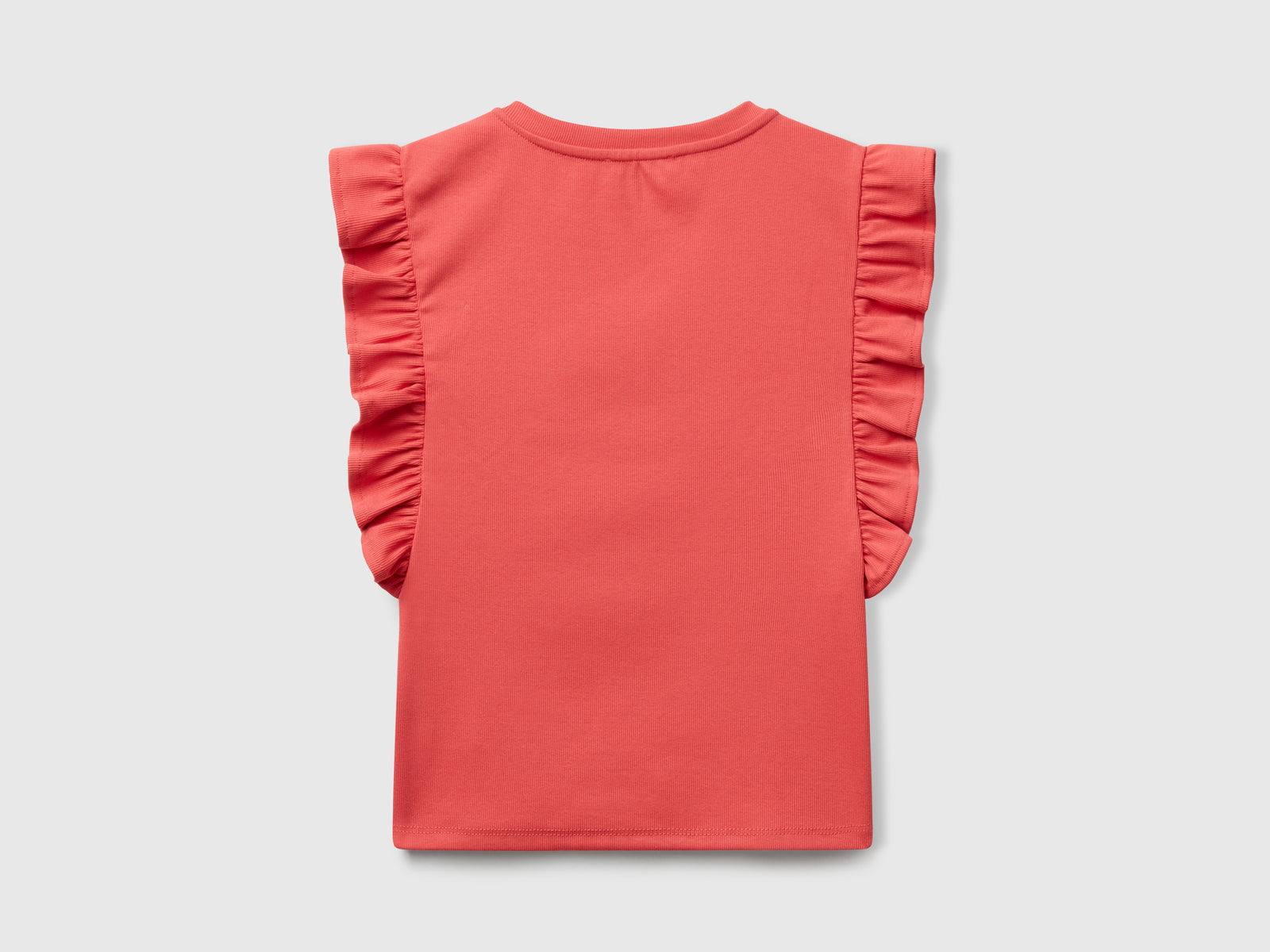 Maglietta slim fit con rouches da donna salmone 2 | Benetton Outlet