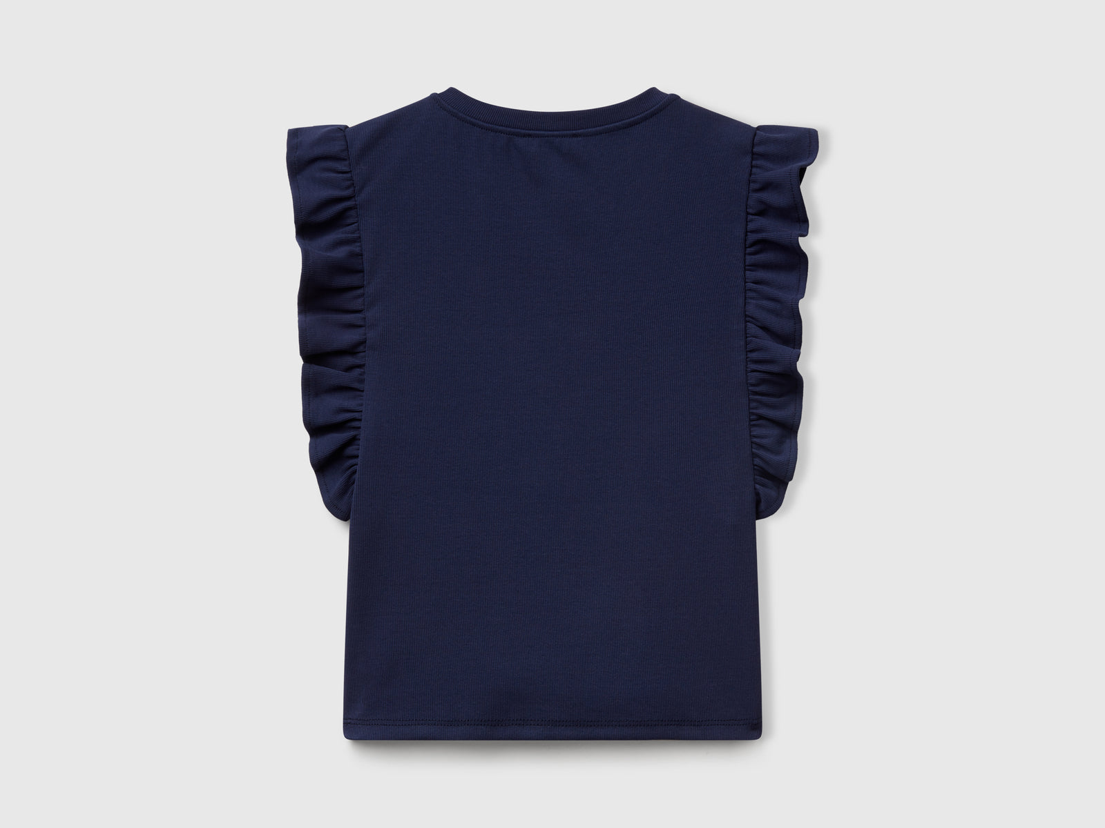 Maglietta slim fit con rouches da donna blu scuro 2 | Benetton Outlet