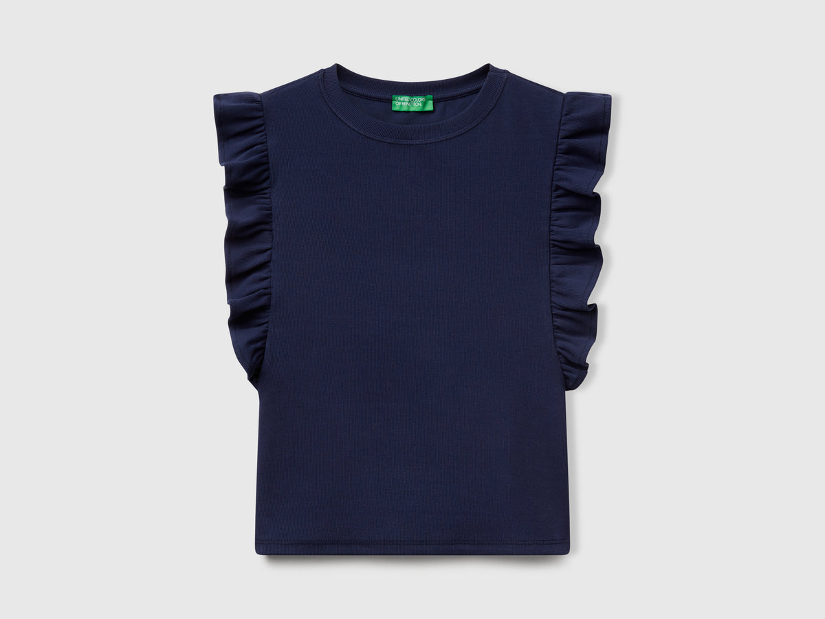 Maglietta slim fit con rouches