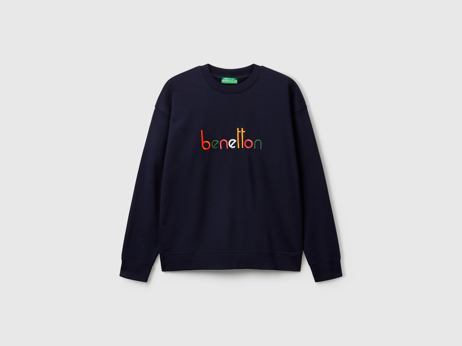 Calda felpa con logo ricamato da uomo blu scuro | Benetton Outlet
