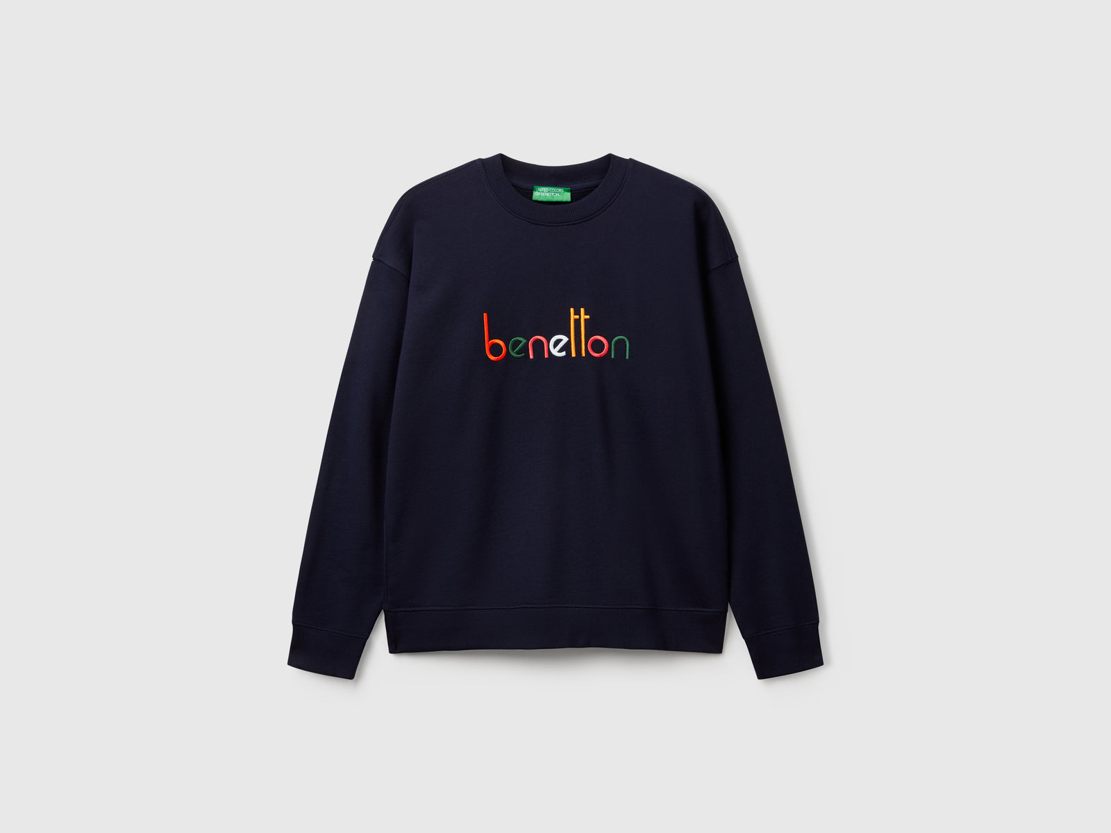 Calda felpa con logo ricamato da uomo blu scuro | Benetton Outlet