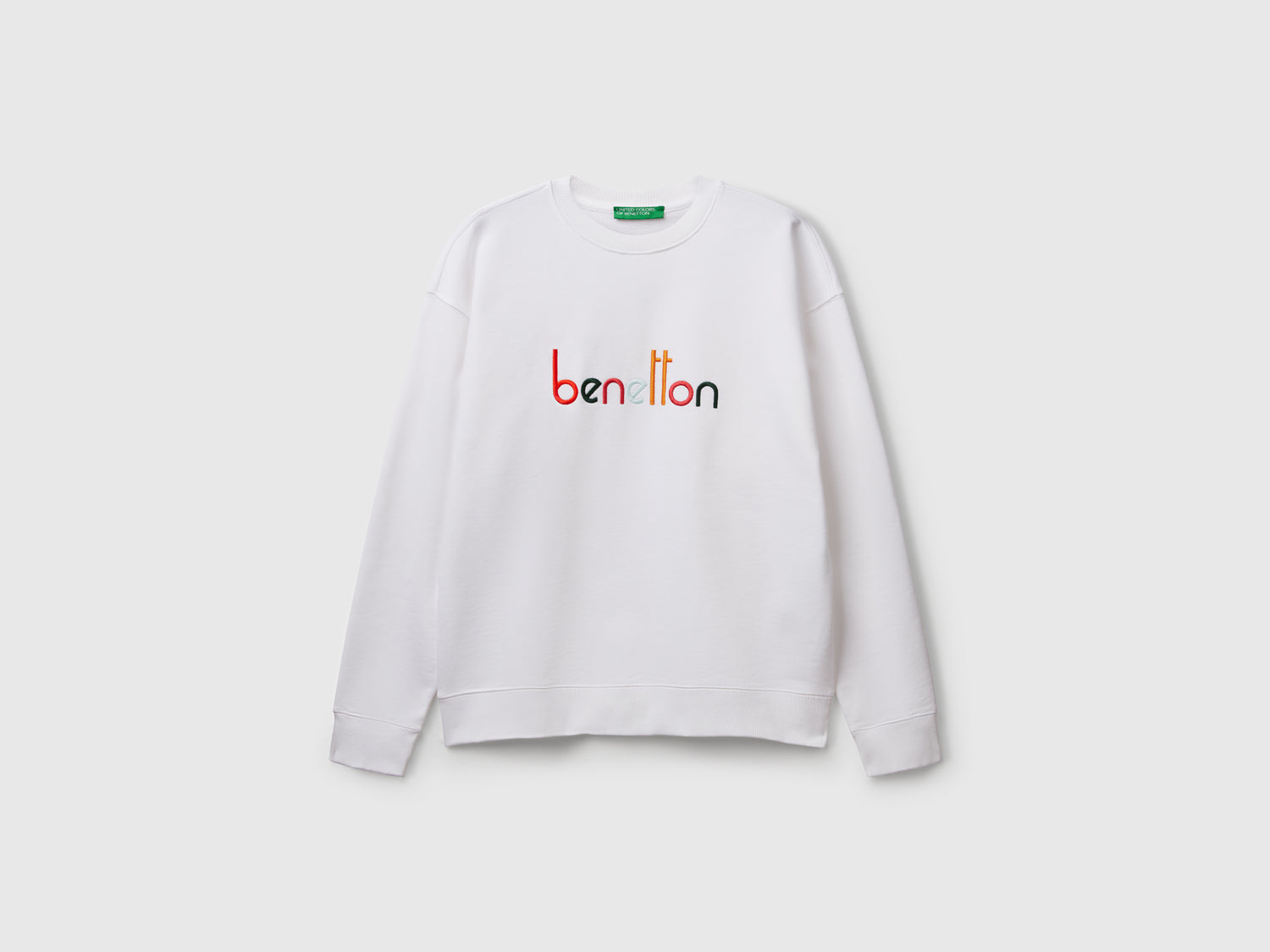 Calda felpa con logo ricamato da uomo bianco | Benetton Outlet