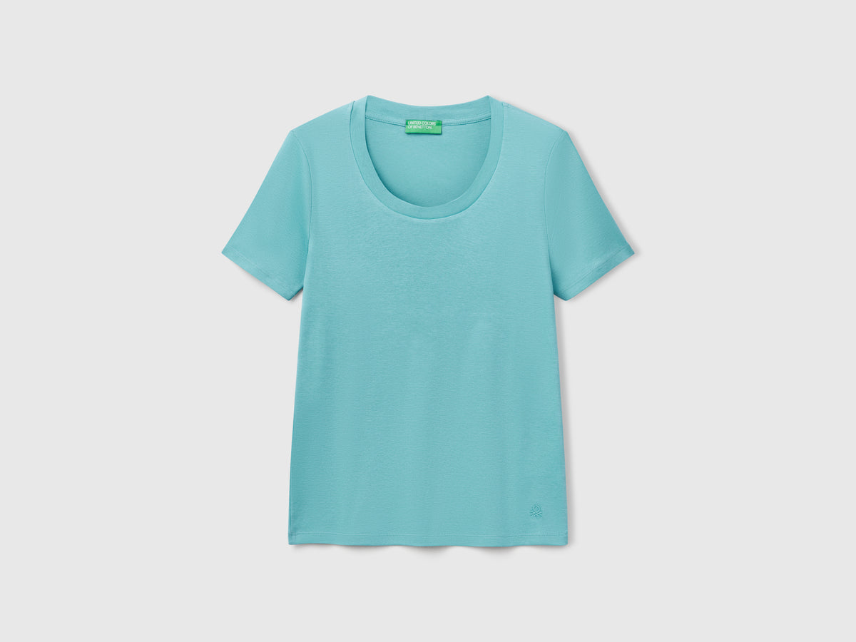 T-shirt manica corta in cotone a fibra lunga