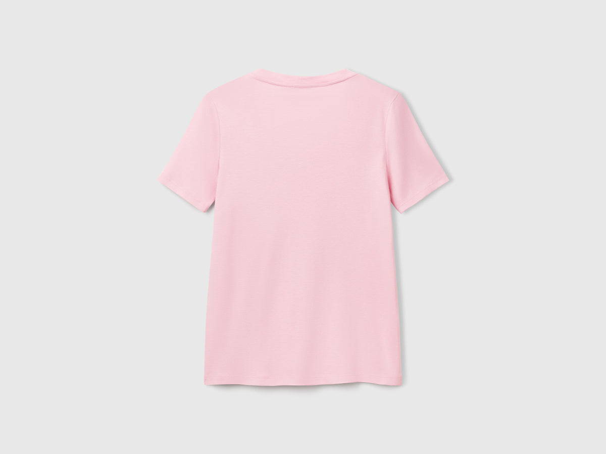 T-shirt manica corta in cotone a fibra lunga