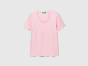 T-shirt manica corta in cotone a fibra lunga
