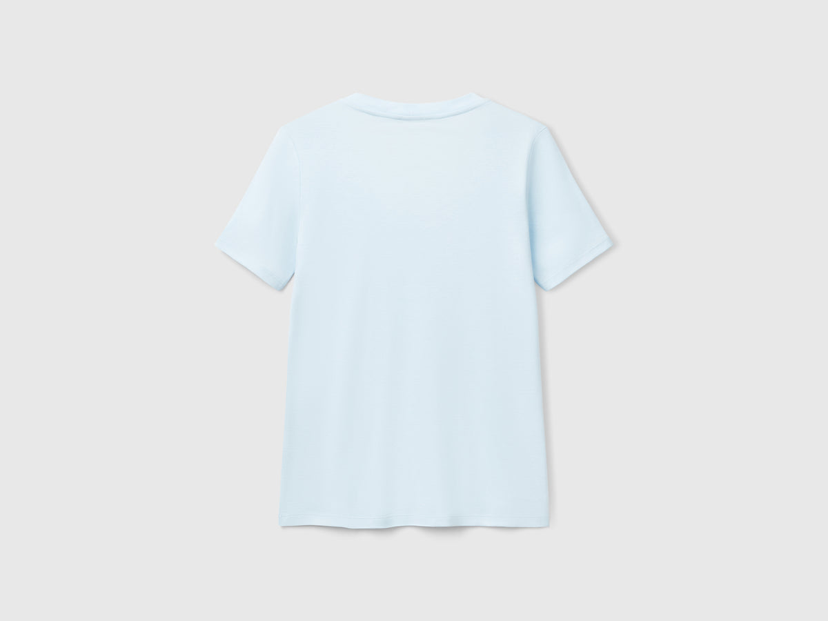 T-shirt manica corta in cotone a fibra lunga
