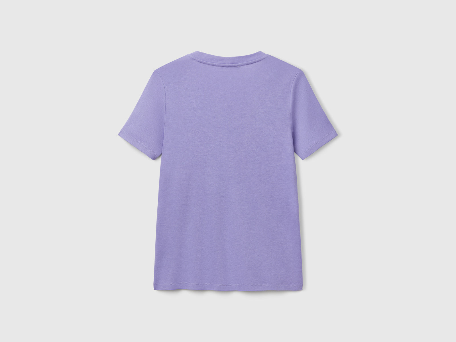 T-shirt manica corta in cotone a fibra lunga da donna pervinca 2 | Benetton Outlet